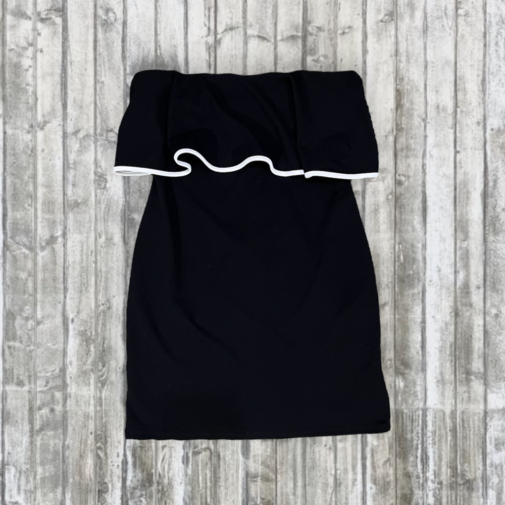 Bebe Strapless Ruffle Dress